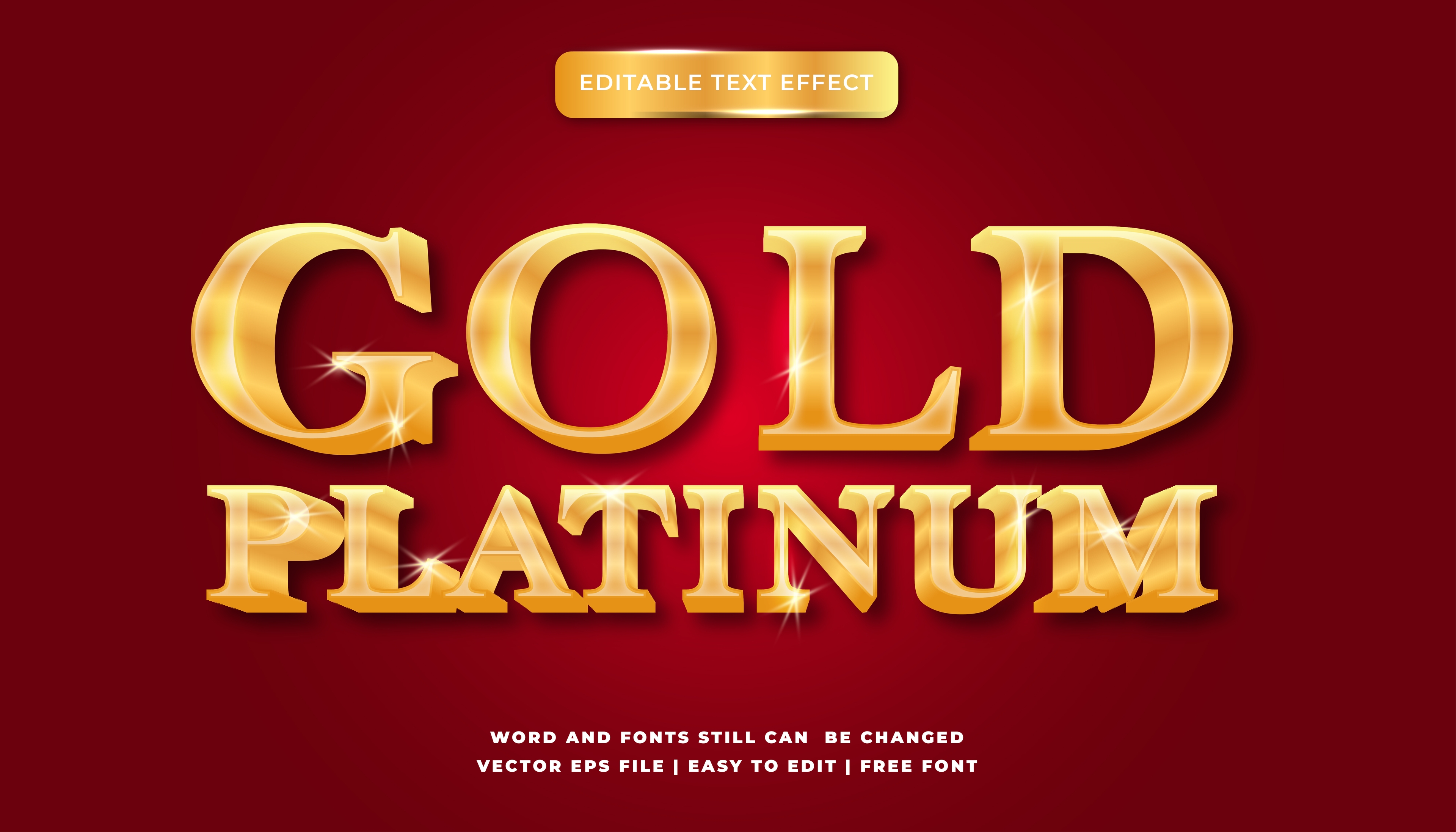 Text Effect Gold Platinum