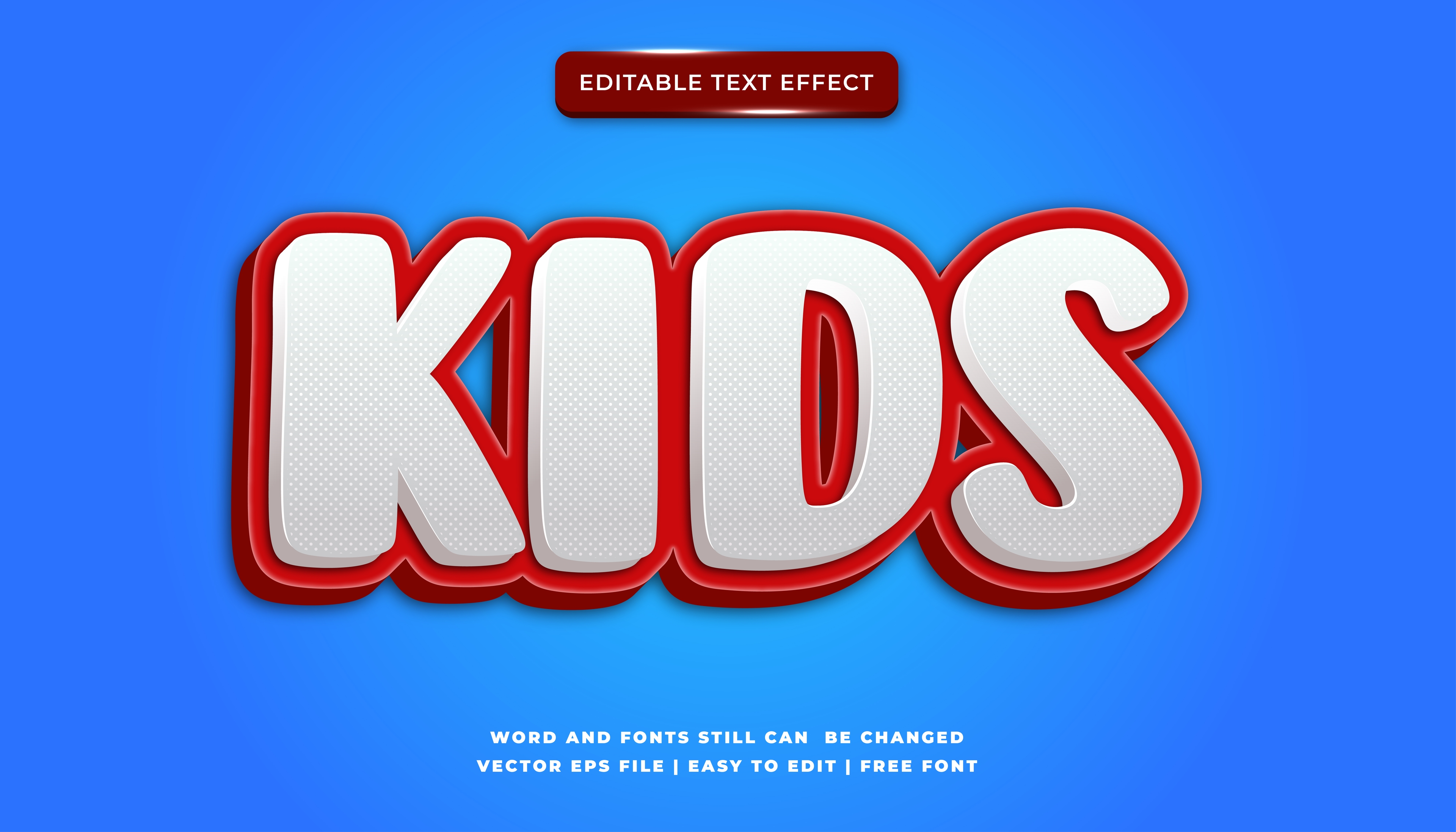 Text Effect Kids Blue Red